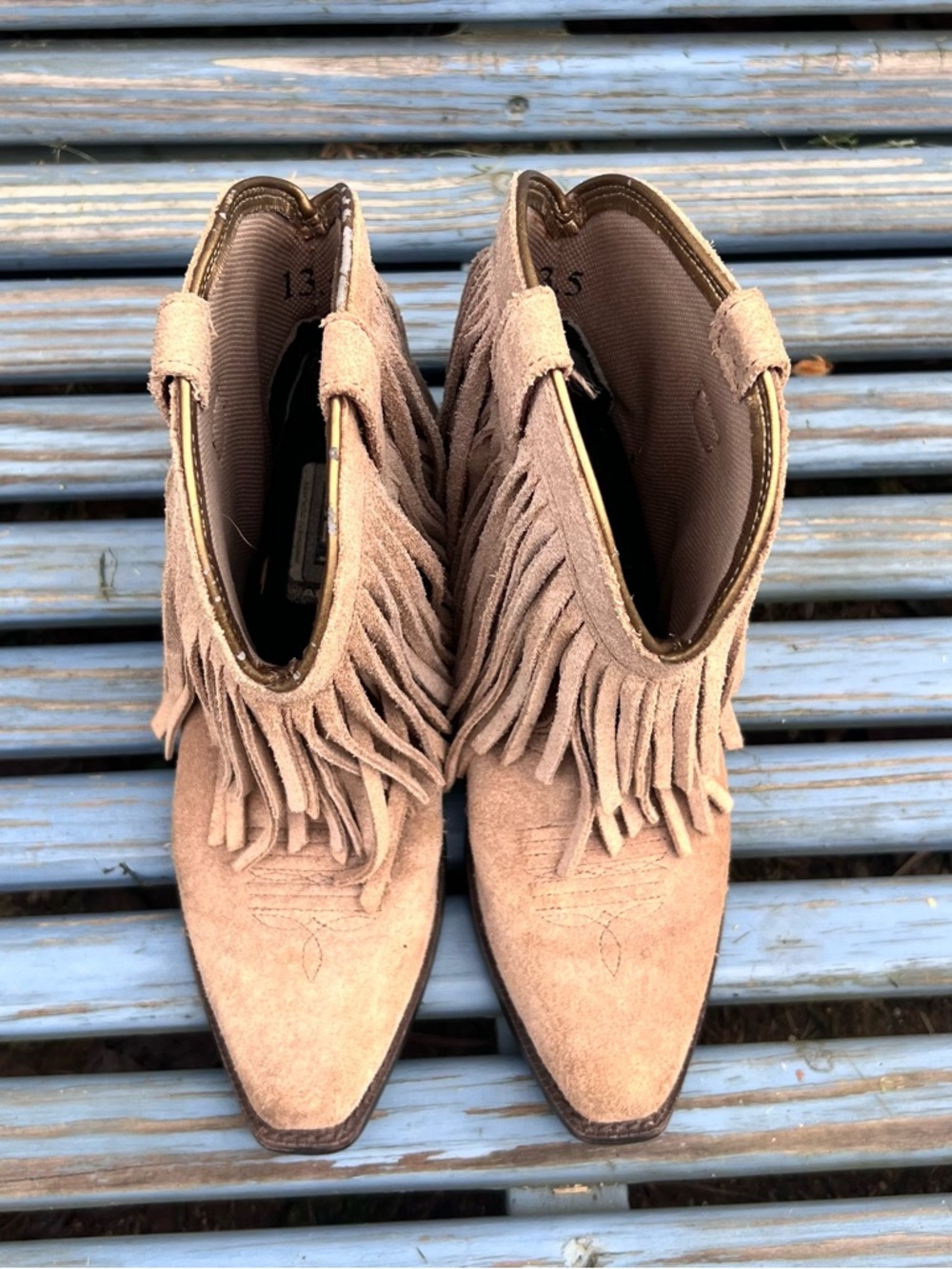 Ariat Girls Tassel Leather Cowboy Boots - Picture 6 of 9